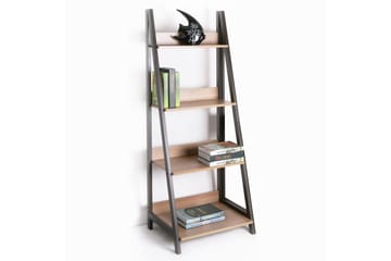 Step kirjahylly 48 cm puuta ja metallirunko - Vaaleanruskea - Säilytys - Hylly - Kirjahylly