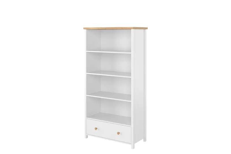 Storys kirjahylly 85 cm tammi, Valkoinen