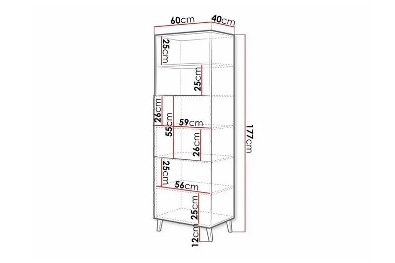 Strontian Bokhylla 60x40 cm Scandinavian Choice Graphite - Säilytys - Hylly - Kirjahylly