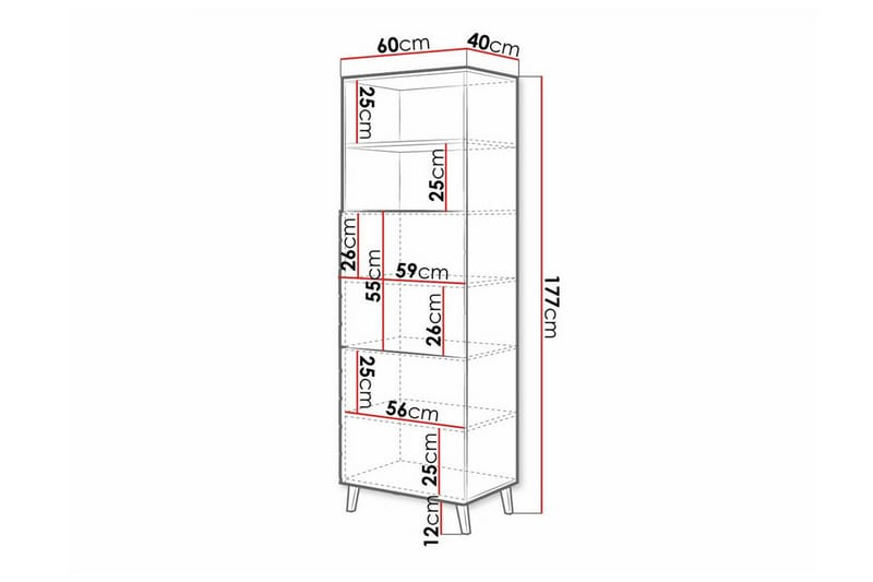 Strontian Bokhylla 60x40 cm Scandinavian Choice Graphite - Säilytys - Hylly - Kirjahylly