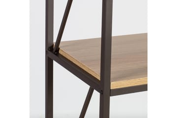Study kirjahylly 60 cm puuta metallirungolla - Vaaleanruskea - Säilytys - Hylly - Kirjahylly