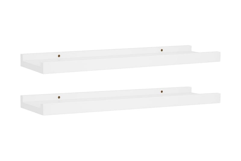 Tauluhyllyt 2 kpl valkoinen 40x9x3 cm MDF - Valkoinen - Säilytys - Hylly - Tauluhylly