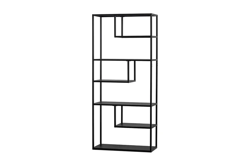 Teun kapea kirjahylly 35 cm metallia, Musta