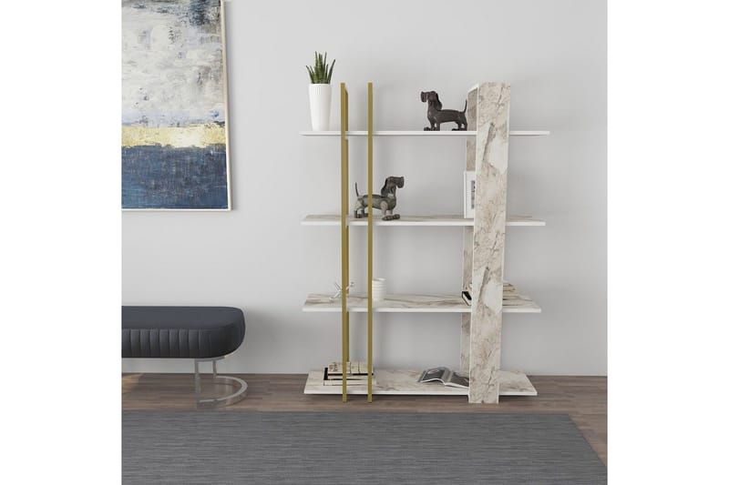 Thyra Kirjahylly 120 cm - Keltainend - Säilytys - Hylly - Kirjahylly