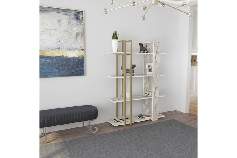 Thyra Kirjahylly 120 cm - Keltainend - Säilytys - Hylly - Kirjahylly