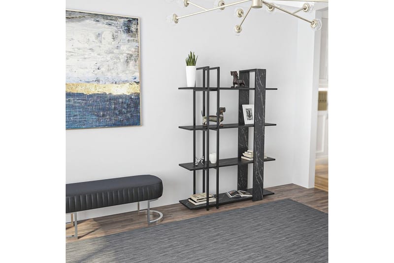 Thyra Kirjahylly 120 cm - Musta/Valkoinen - Säilytys - Hylly - Kirjahylly