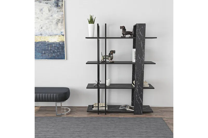 Thyra Kirjahylly 120 cm - Musta/Valkoinen - Säilytys - Hylly - Kirjahylly