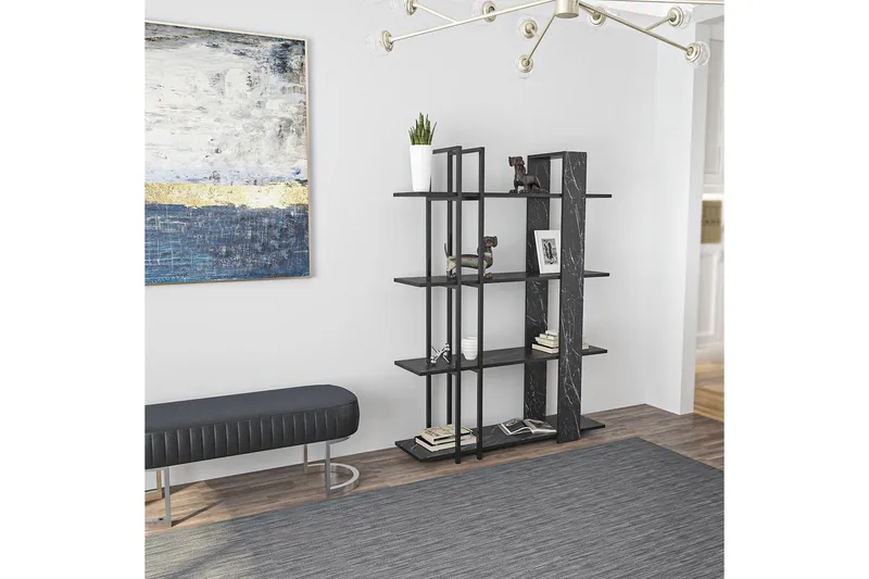 Thyra Kirjahylly 120 cm - Musta/Valkoinen - Säilytys - Hylly - Kirjahylly