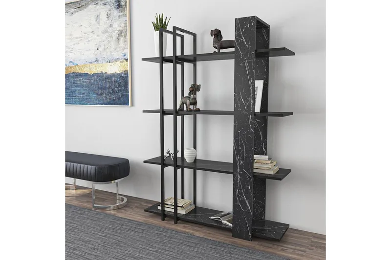 Thyra Kirjahylly 120 cm - Musta/Valkoinen - Säilytys - Hylly - Kirjahylly