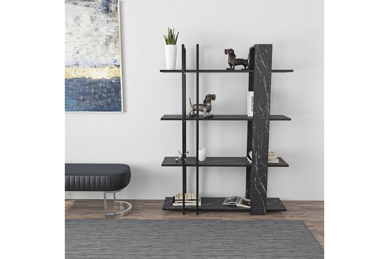 Thyra Kirjahylly 120 cm - Musta/Valkoinen - Säilytys - Hylly - Kirjahylly