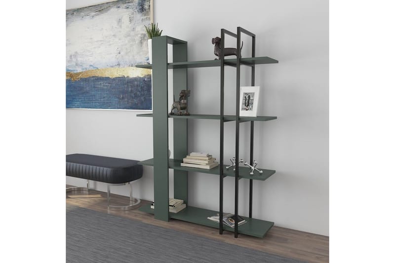 Thyra Kirjahylly 120 cm - Vihreä/Musta - Säilytys - Hylly - Kirjahylly