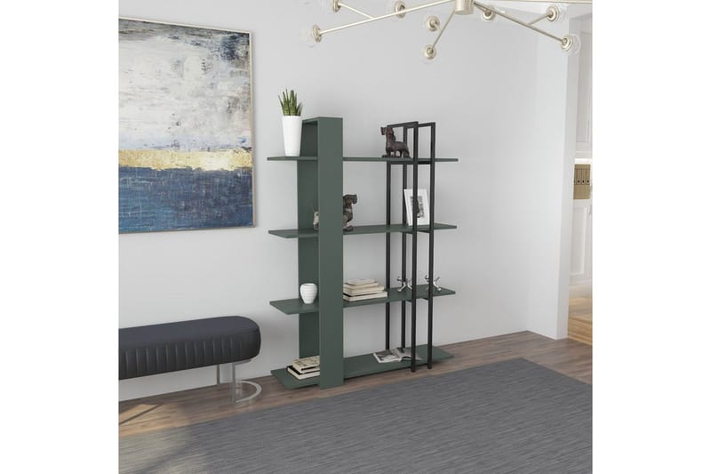 Thyra Kirjahylly 120 cm - Vihreä/Musta - Säilytys - Hylly - Kirjahylly
