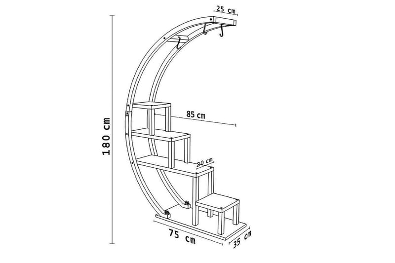 Tikashylly Jeremiah 85x35 cm - Musta - Säilytys - Hylly - Tikashylly