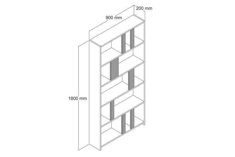 Timiza Kirjahylly 90 cm - Beige - Säilytys - Hylly - Kirjahylly