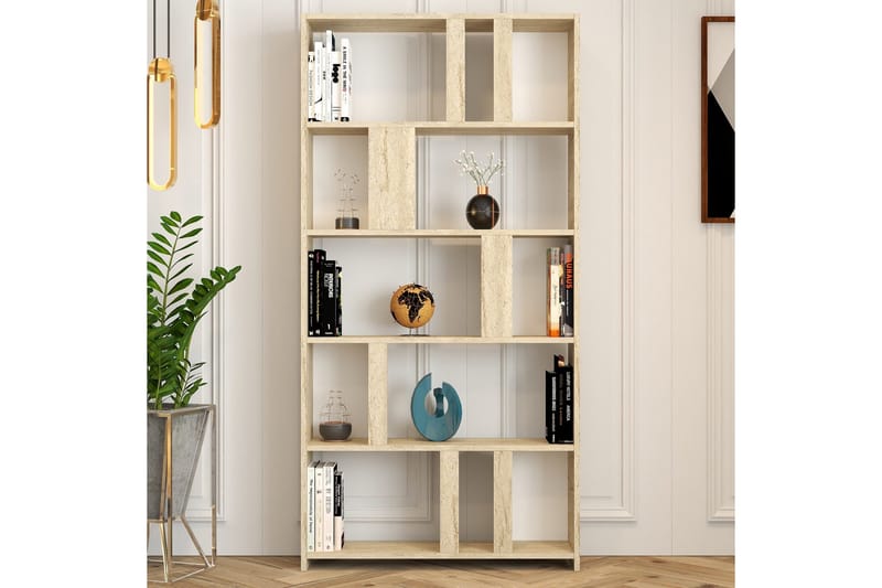 Timiza kirjahylly 90 cm tammi - Beige - Säilytys - Hylly - Kirjahylly