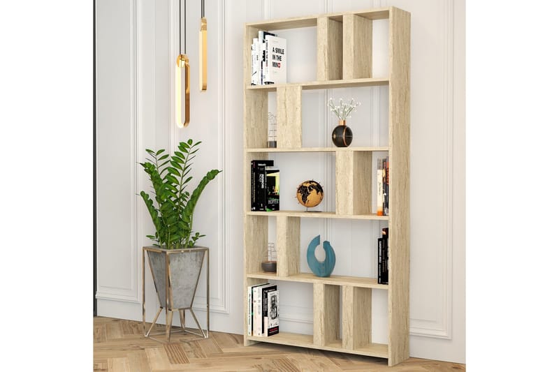 Timiza kirjahylly 90 cm tammi - Beige - Säilytys - Hylly - Kirjahylly