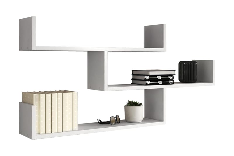 Trio Seinähylly 119x18x55 cm, Valkoinen