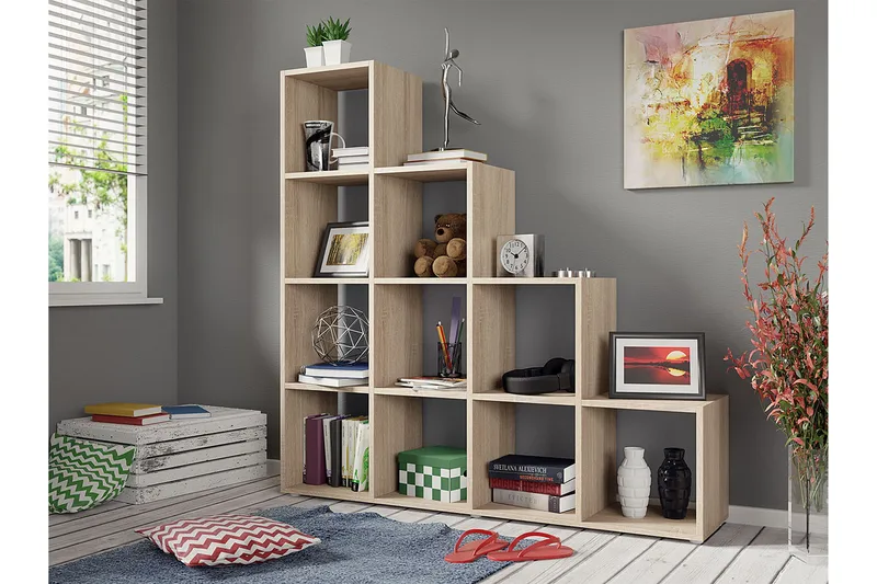 Triorana Kirjahylly 139 cm - Beige - Säilytys - Hylly - Kirjahylly