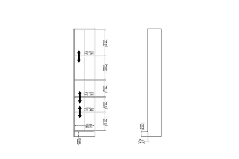 Trysil-hylly 40,6x26,75 cm - Tammikuvio - Säilytys - Hylly - Kirjahylly