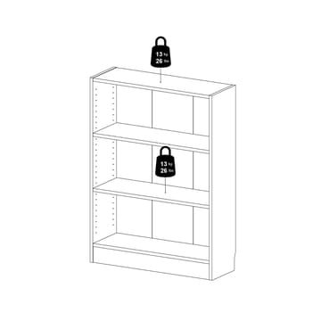 Trysil kirjahylly 2 hyllyllä 79x27x107 cm - Säilytys - Hylly - Kirjahylly