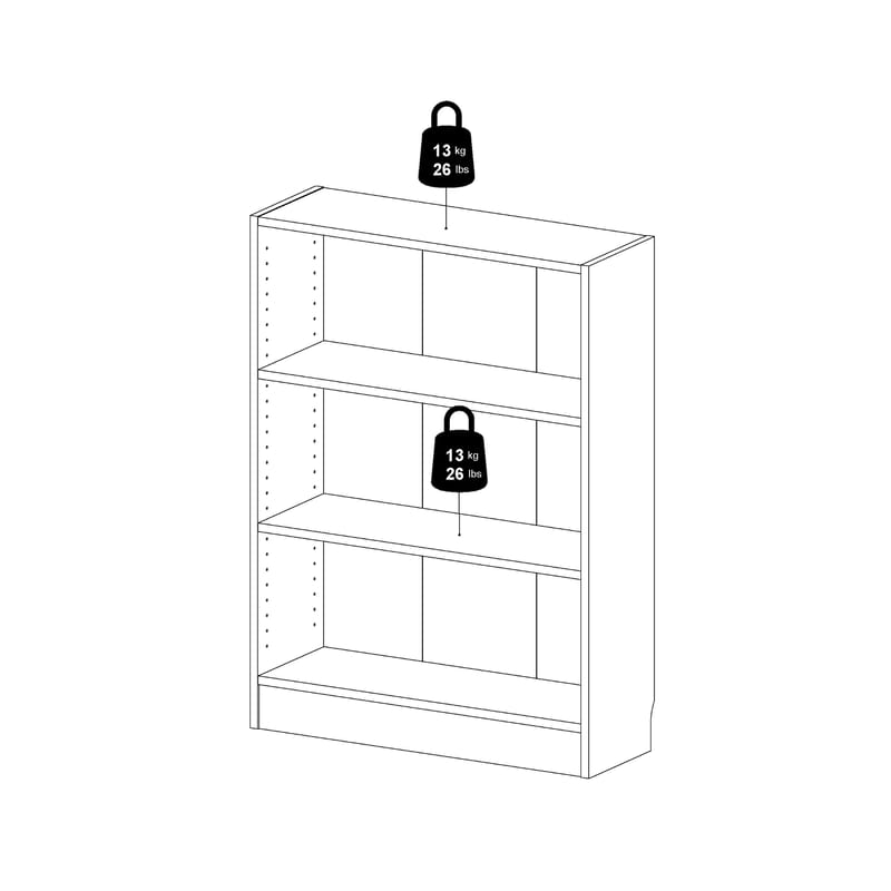 Trysil kirjahylly 2 hyllyllä 79x27x107 cm - Säilytys - Hylly - Kirjahylly