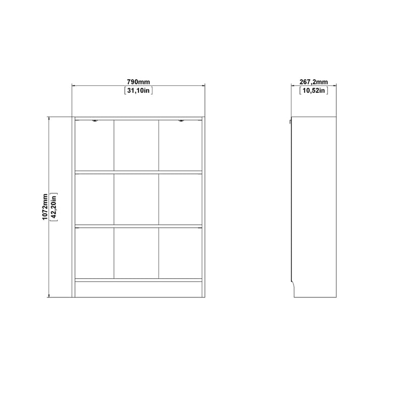 Trysil kirjahylly 2 hyllyllä 79x27x107 cm - Säilytys - Hylly - Kirjahylly