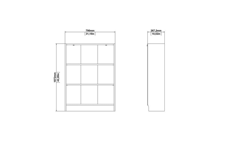 Trysil Kirjahylly 79 cm - Luonnonväri - Säilytys - Hylly - Kirjahylly