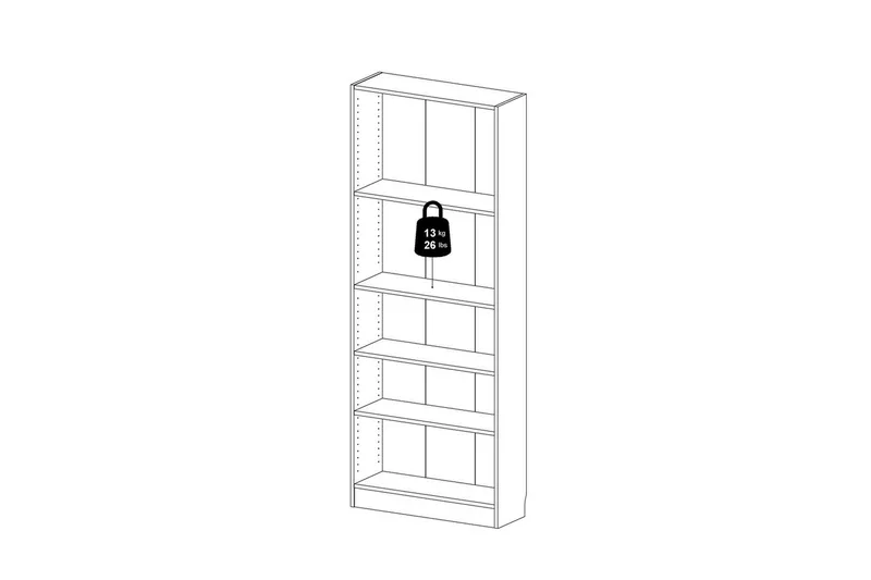 Trysil Kirjahylly 79 cm - Valkoinen - Säilytys - Hylly - Kirjahylly