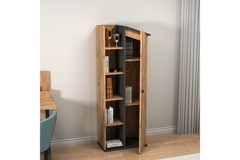 Valerin Kirjahylly 60 cm - Ruskea/Antrasiitti - Säilytys - Hylly - Kirjahylly