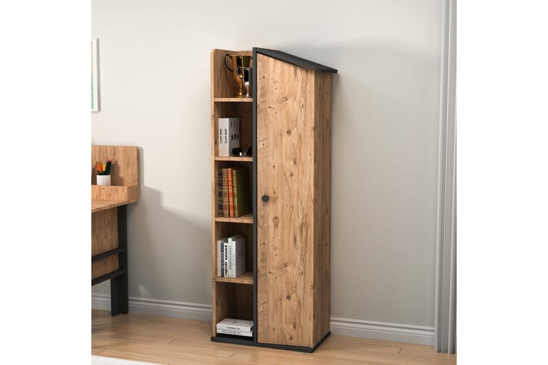 Valerin Kirjahylly 60 cm - Ruskea/Antrasiitti - Säilytys - Hylly - Kirjahylly