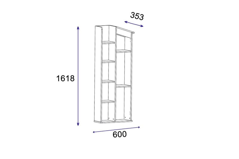 Valerin Kirjahylly 60 cm - Ruskea/Antrasiitti - Säilytys - Hylly - Kirjahylly