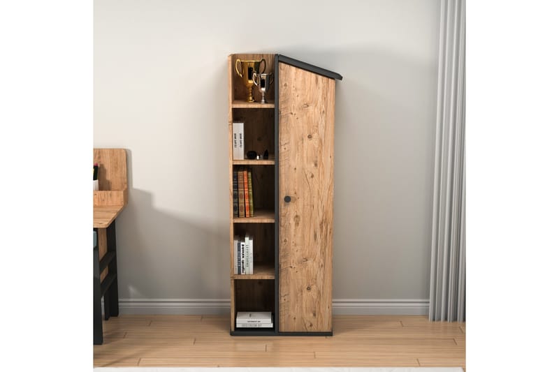 Valerin Kirjahylly 60 cm - Ruskea/Antrasiitti - Säilytys - Hylly - Kirjahylly