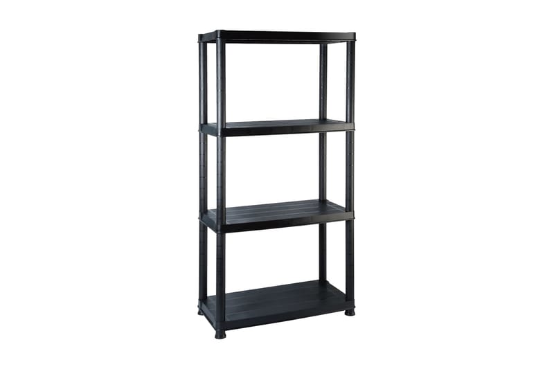 Varastohylly 4-tasoinen musta 61x30,5x130 cm muovi - Musta - Säilytys - Hylly - Kirjahylly