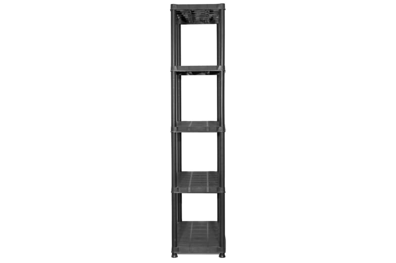 Varastohylly 5-tasoinen musta 71x38x170 cm muovi - Musta - Säilytys - Hylly - Kirjahylly