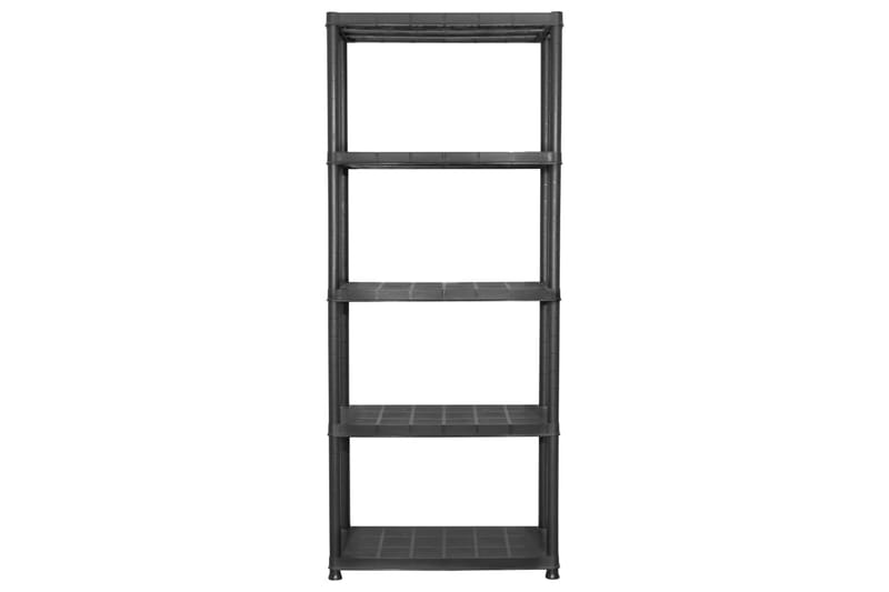 Varastohylly 5-tasoinen musta 71x38x170 cm muovi - Musta - Säilytys - Hylly - Kirjahylly