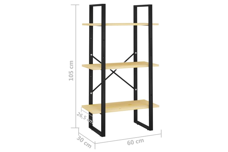 Varastohylly 60x30x105 cm täysi mänty - Kirjahylly - Hylly