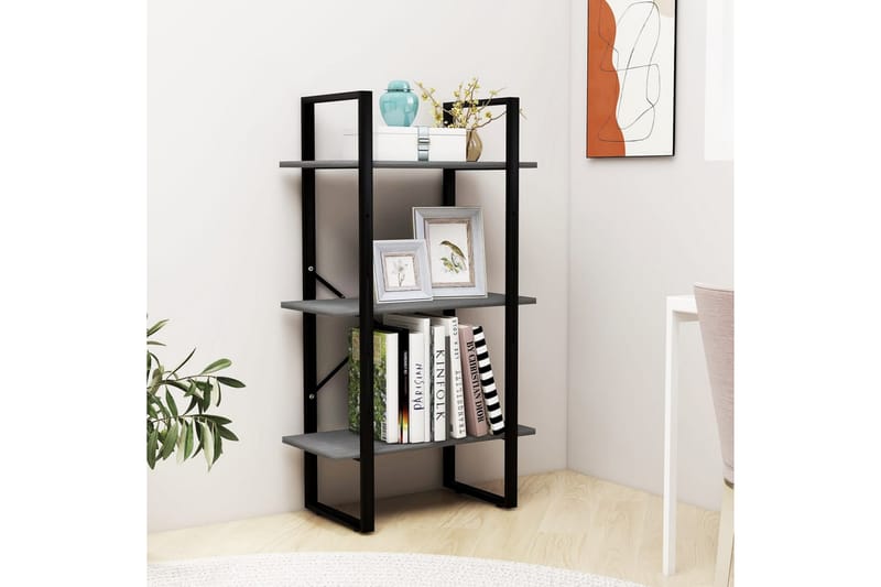 Varastohylly harmaa 60x30x105 cm täysi mänty - Säilytys - Hylly - Kirjahylly