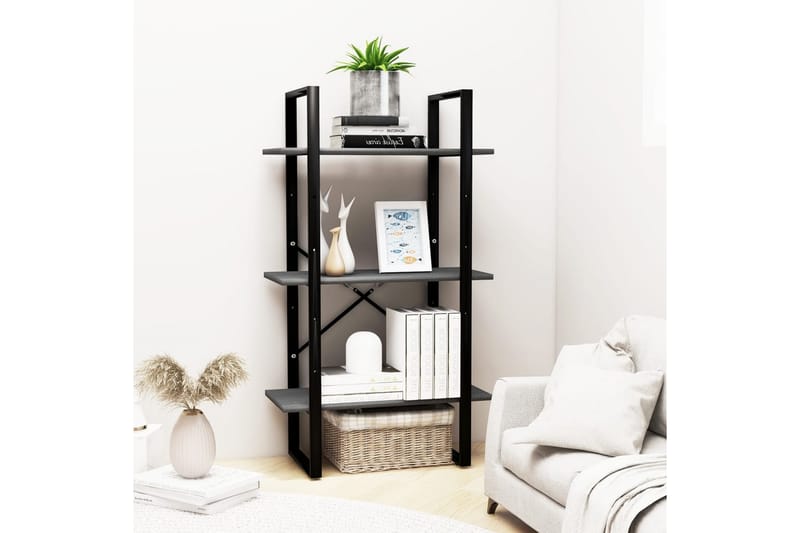 Varastohylly harmaa 60x30x105 cm täysi mänty - Säilytys - Hylly - Kirjahylly