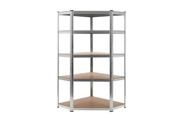 Varastohylly hopea 90x90x180 cm teräs ja MDF - Hopea - Säilytys - Hylly - Säilytyshylly - Varastohylly