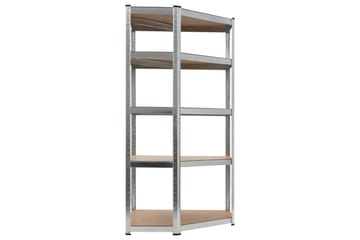 Varastohylly hopea 90x90x180 cm teräs ja MDF - Hopea - Säilytys - Hylly - Säilytyshylly - Varastohylly