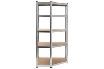Varastohylly hopea 90x90x180 cm teräs ja MDF - Hopea - Säilytys - Hylly - Säilytyshylly - Varastohylly