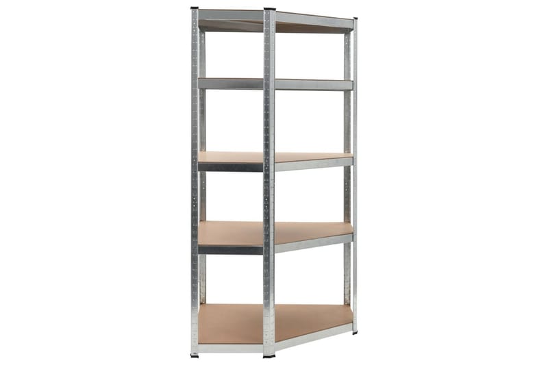 Varastohylly hopea 90x90x180 cm teräs ja MDF - Hopea - Säilytys - Hylly - Säilytyshylly - Varastohylly