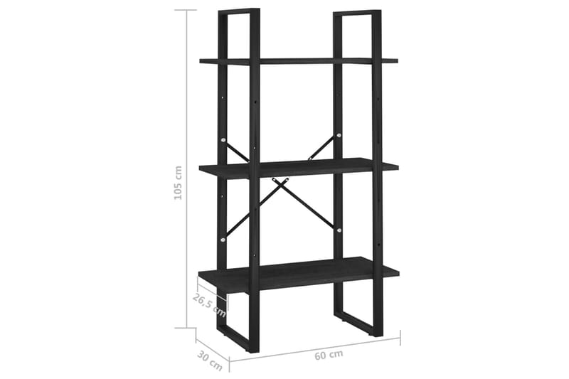 Varastohylly musta 60x30x105 cm täysi mänty - Musta - Säilytys - Hylly - Säilytyshylly - Varastohylly