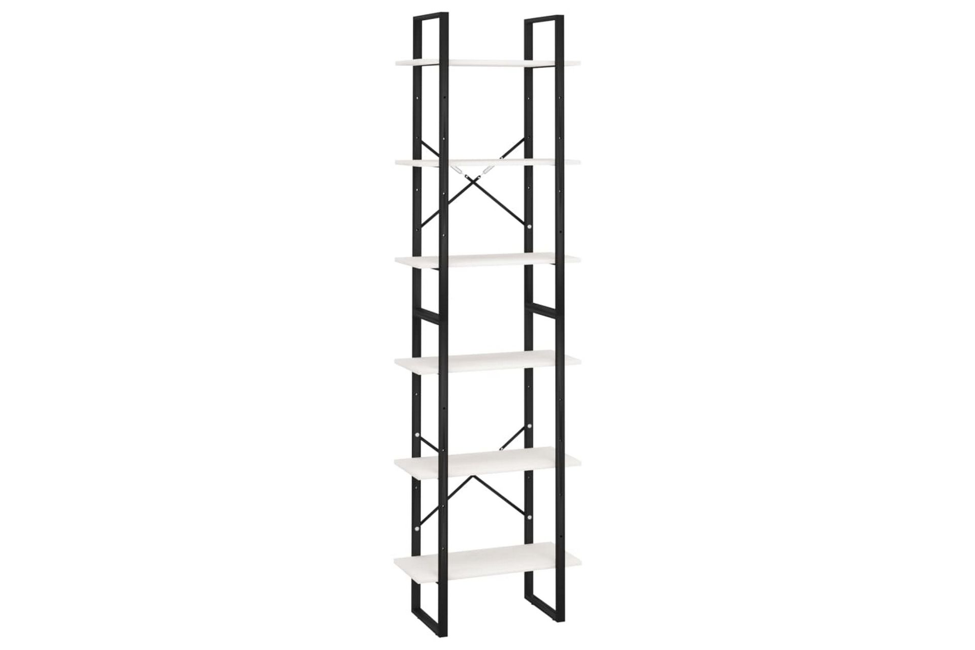 Varastohylly valkoinen 60x30x210 cm täysi mänty - Säilytys - Hylly - Kirjahylly