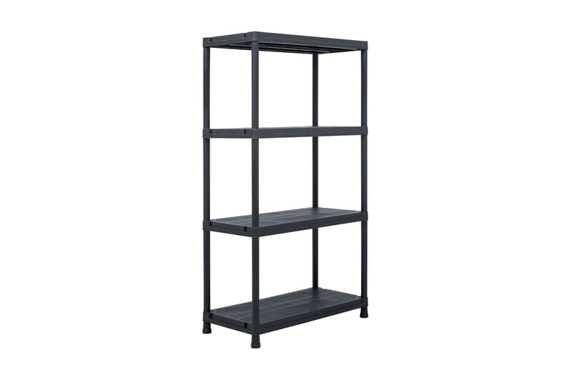 Varastohyllyt 2 kpl 100 kg muovi 60x30x138 cm musta - Musta - Säilytys - Hylly - Säilytyshylly - Varastohylly