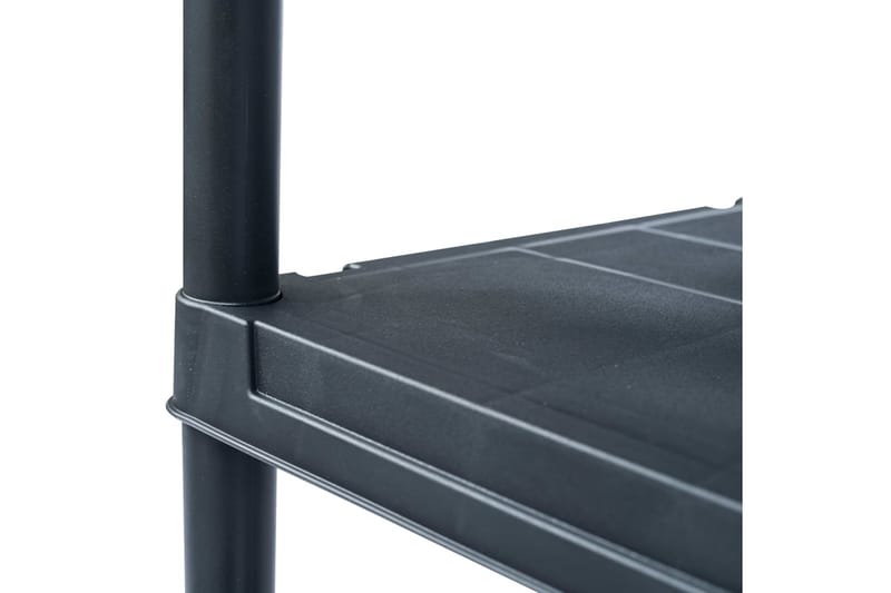 Varastohyllyt 2 kpl 100 kg muovi 60x30x138 cm musta - Musta - Säilytys - Hylly - Säilytyshylly - Varastohylly