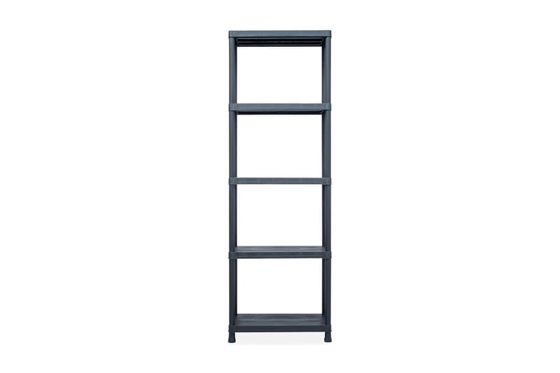 Varastohyllyt 2 kpl 125 kg muovi 60x30x180 cm musta - Musta - Säilytys - Hylly - Säilytyshylly - Varastohylly