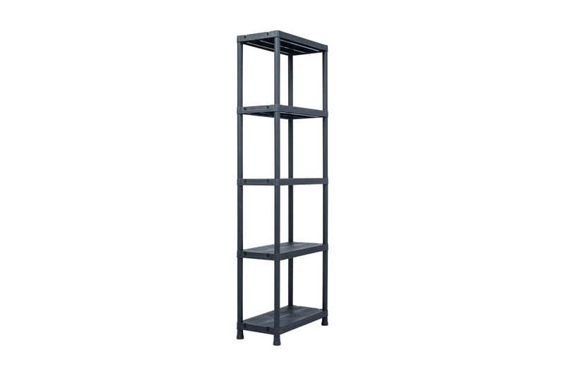 Varastohyllyt 2 kpl 125 kg muovi 60x30x180 cm musta - Musta - Säilytys - Hylly - Säilytyshylly - Varastohylly
