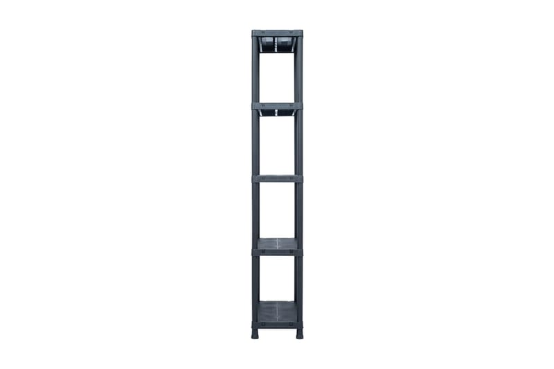 Varastohyllyt 2 kpl 125 kg muovi 60x30x180 cm musta - Musta - Säilytys - Hylly - Säilytyshylly - Varastohylly