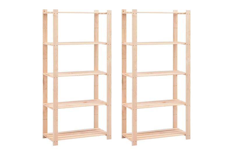 Varastohyllyt 2 kpl 5-kerroksinen  80x38x170cm 250 kg - Beige - Säilytys - Hylly - Kirjahylly